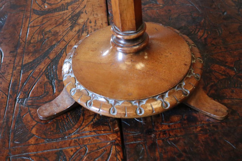 A late Victorian mahogany dish top torchere, height 71.5cm